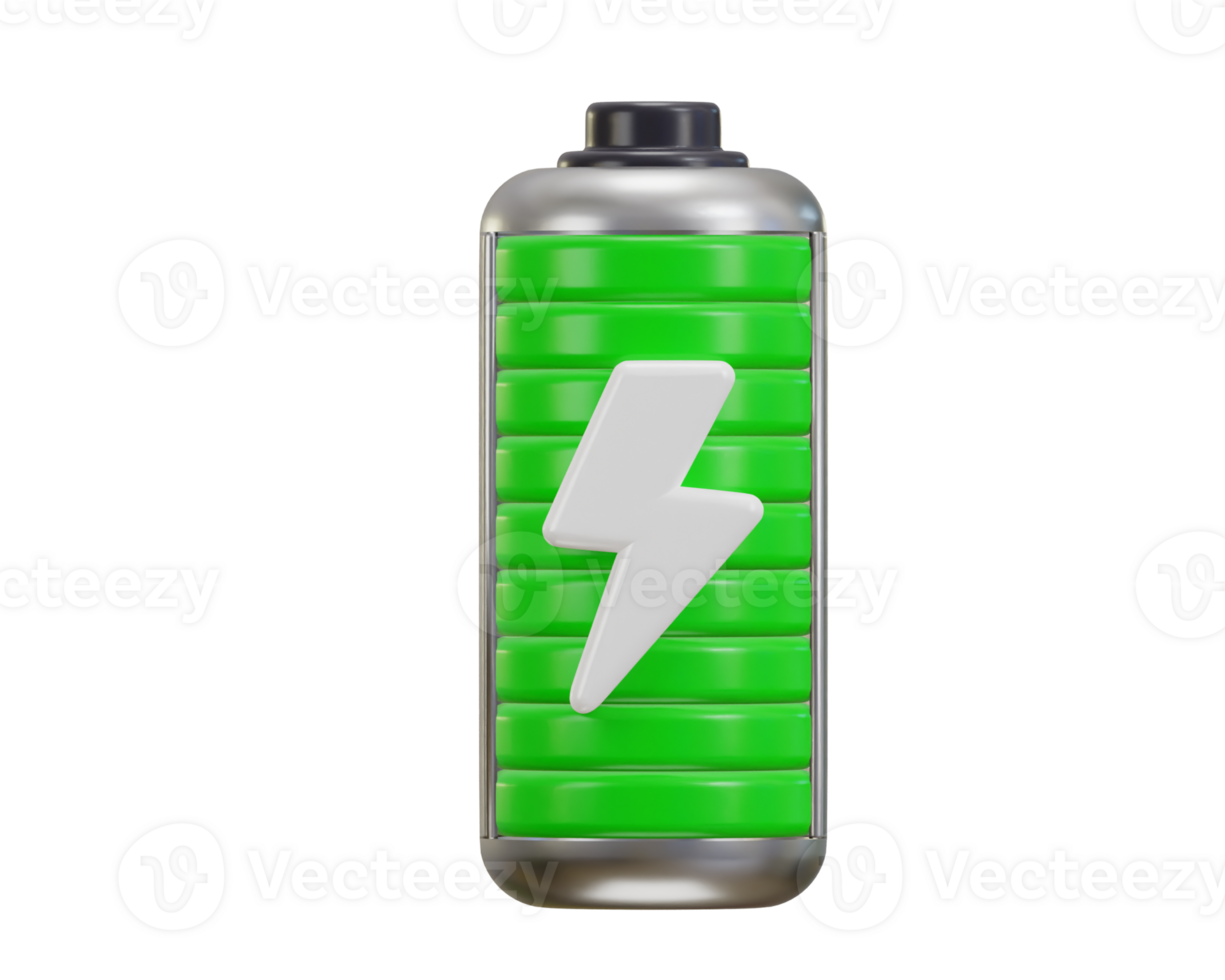 charging battery icon 3d rendering illustration png
