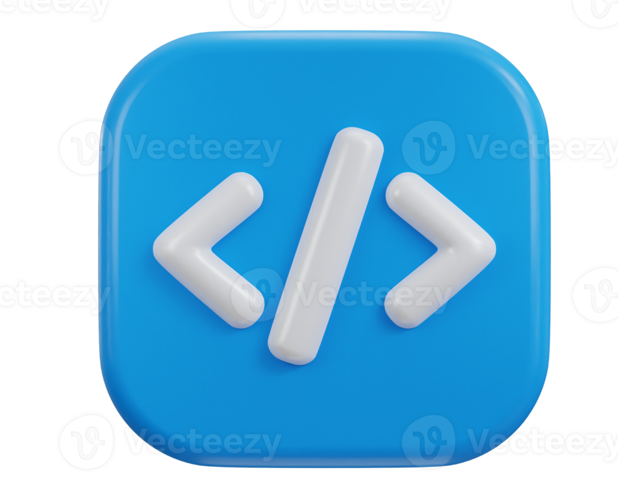 3d coding icon illustration png