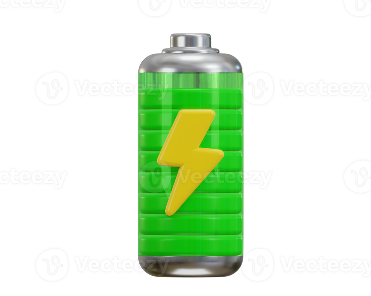 charging battery icon 3d rendering illustration png