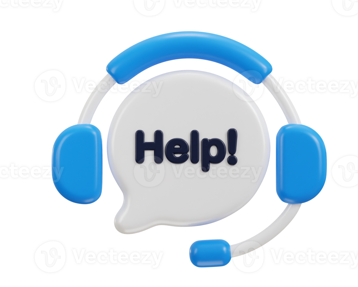 help line icon 3d rendering illustration png