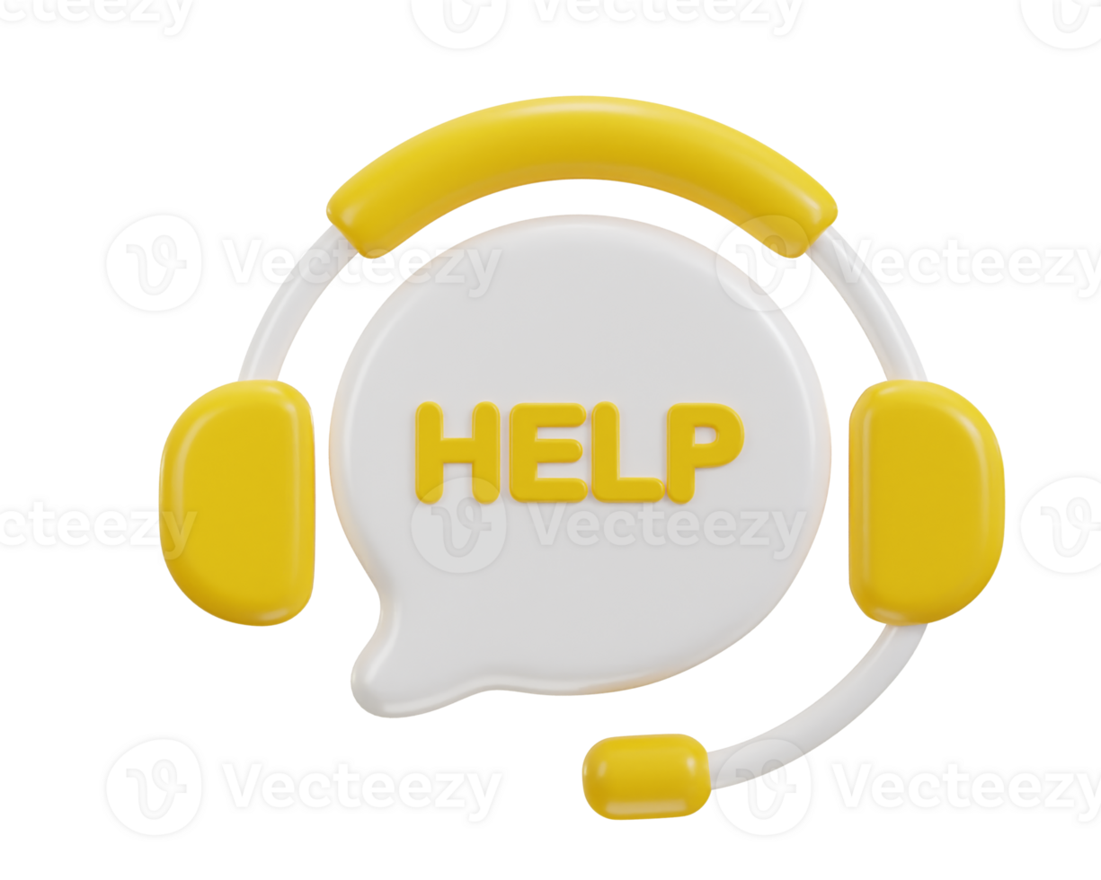 help line icon 3d rendering illustration png