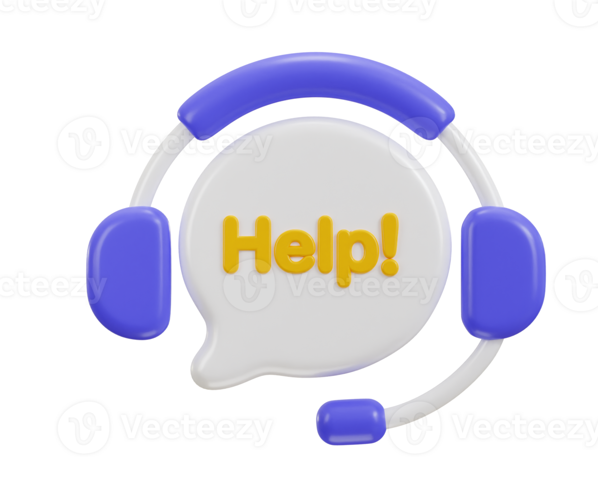 help line icon 3d rendering illustration png
