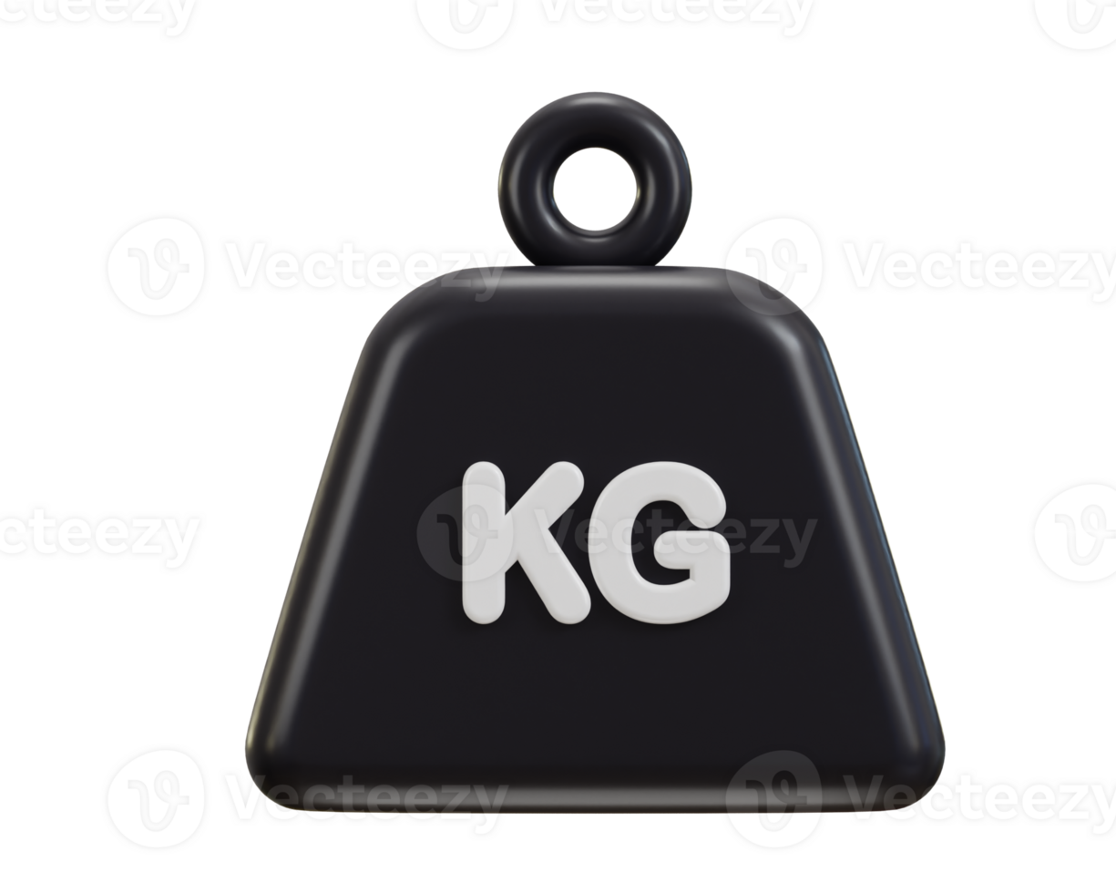 3d kilogram weight icon. metal old kg weight sign. metal weight kilogram heavy icon png