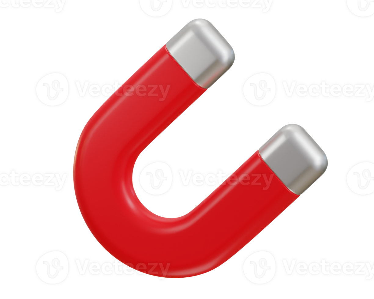 magnet icon 3d rendering illustration png