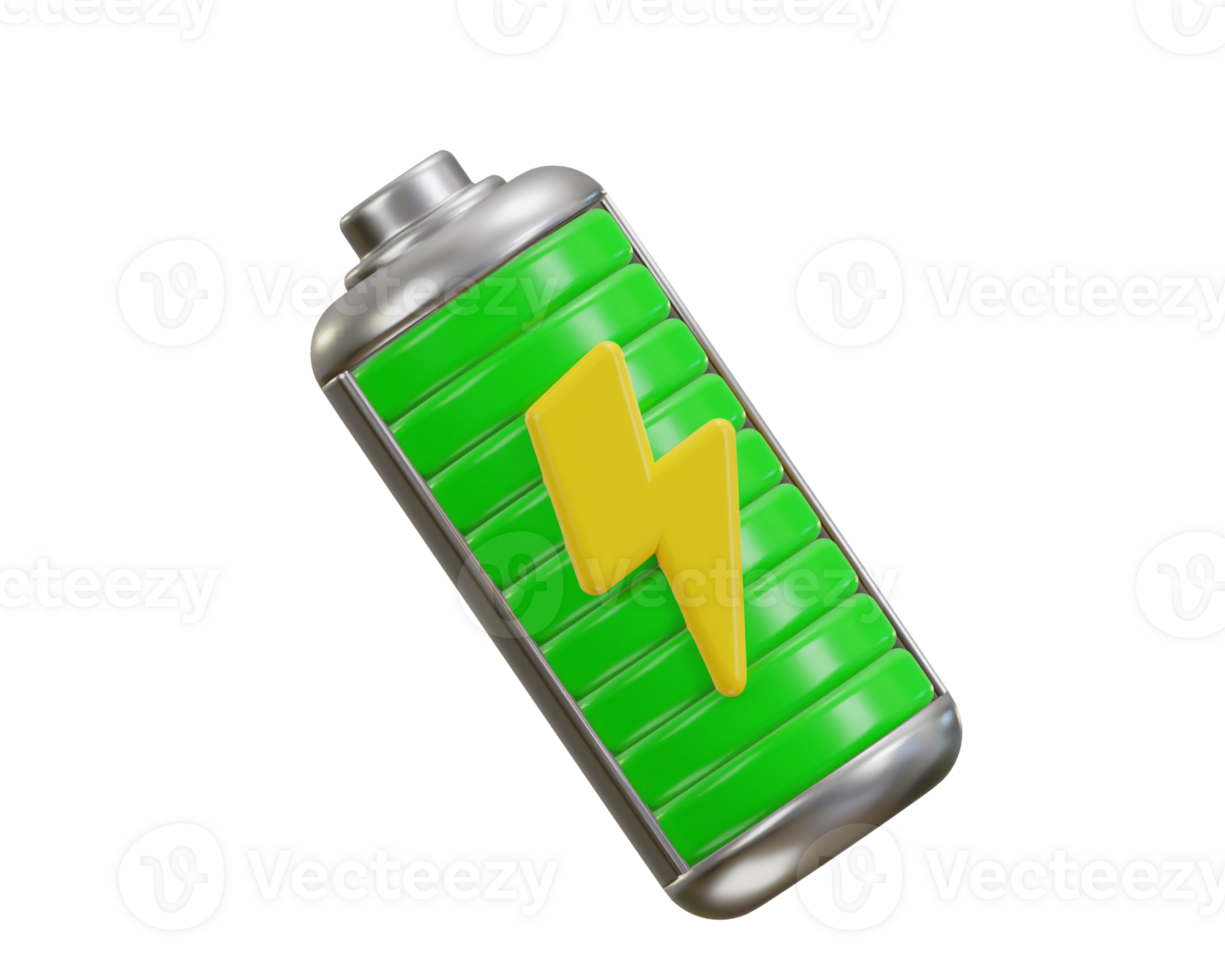 charging battery icon 3d rendering illustration png