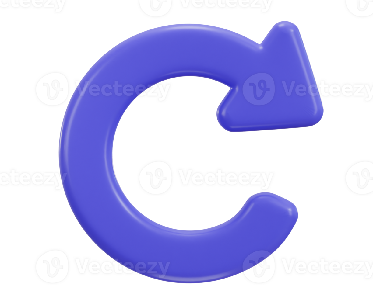 Refresh icon 3d rendering illustration png