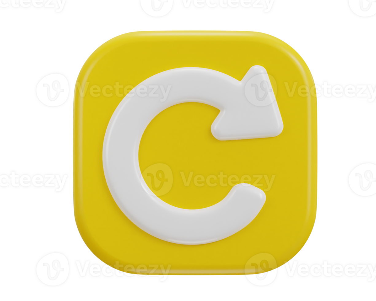 refresh button icon 3d render illustration png