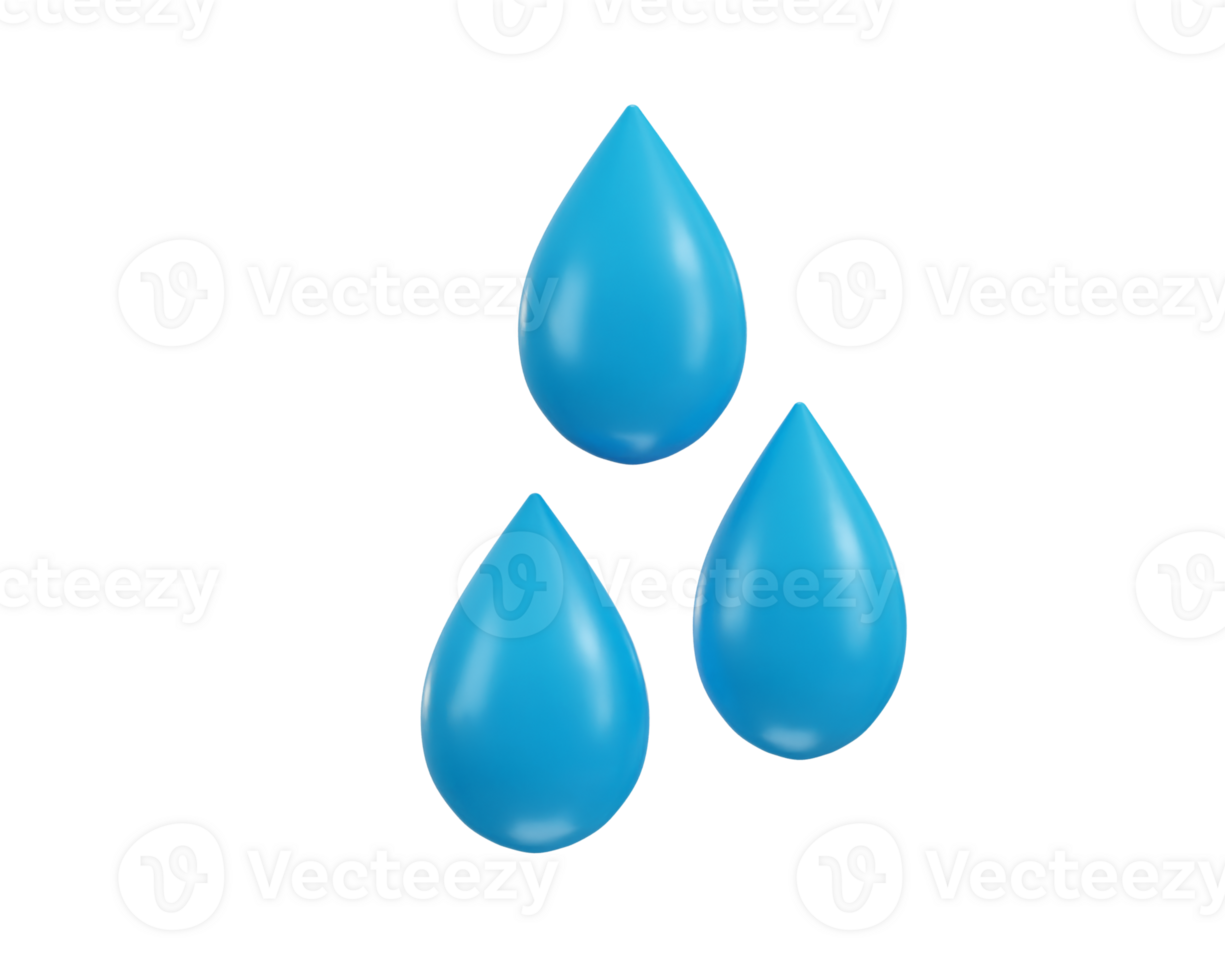 water drop icon 3d rendering illustration png
