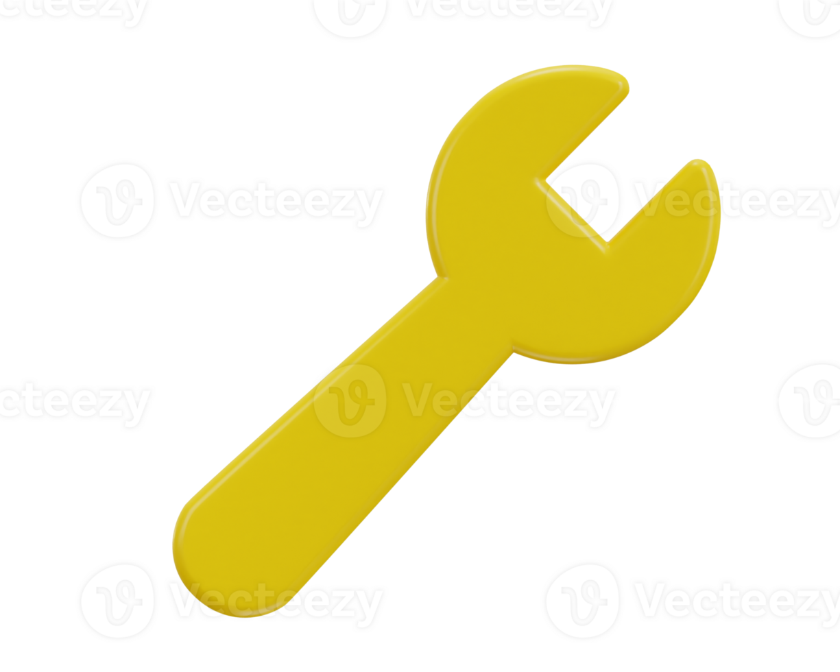 wrench icon on fix and repair concept 3d icon illustration png