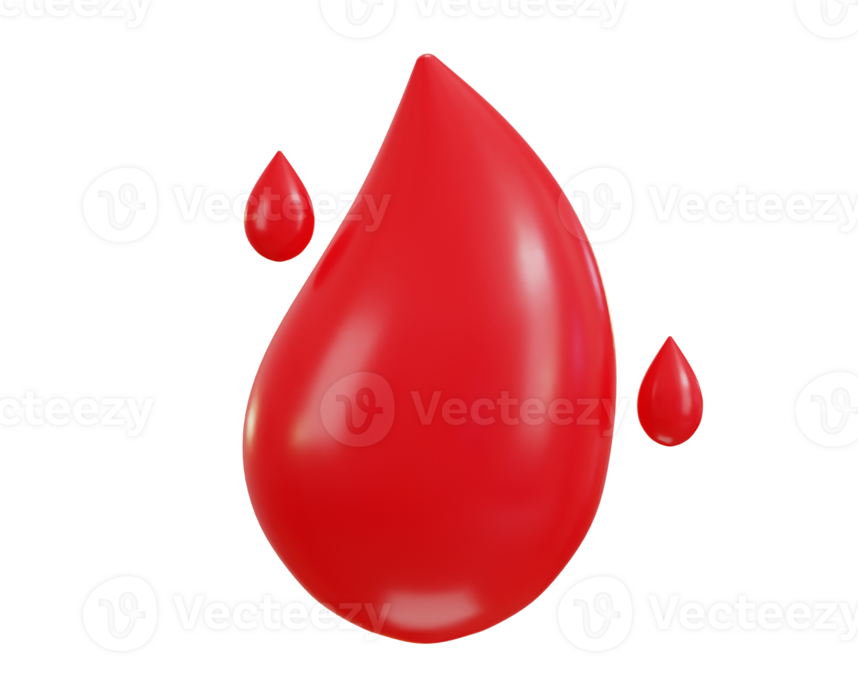 blood drop icon 3d rendering illustration png