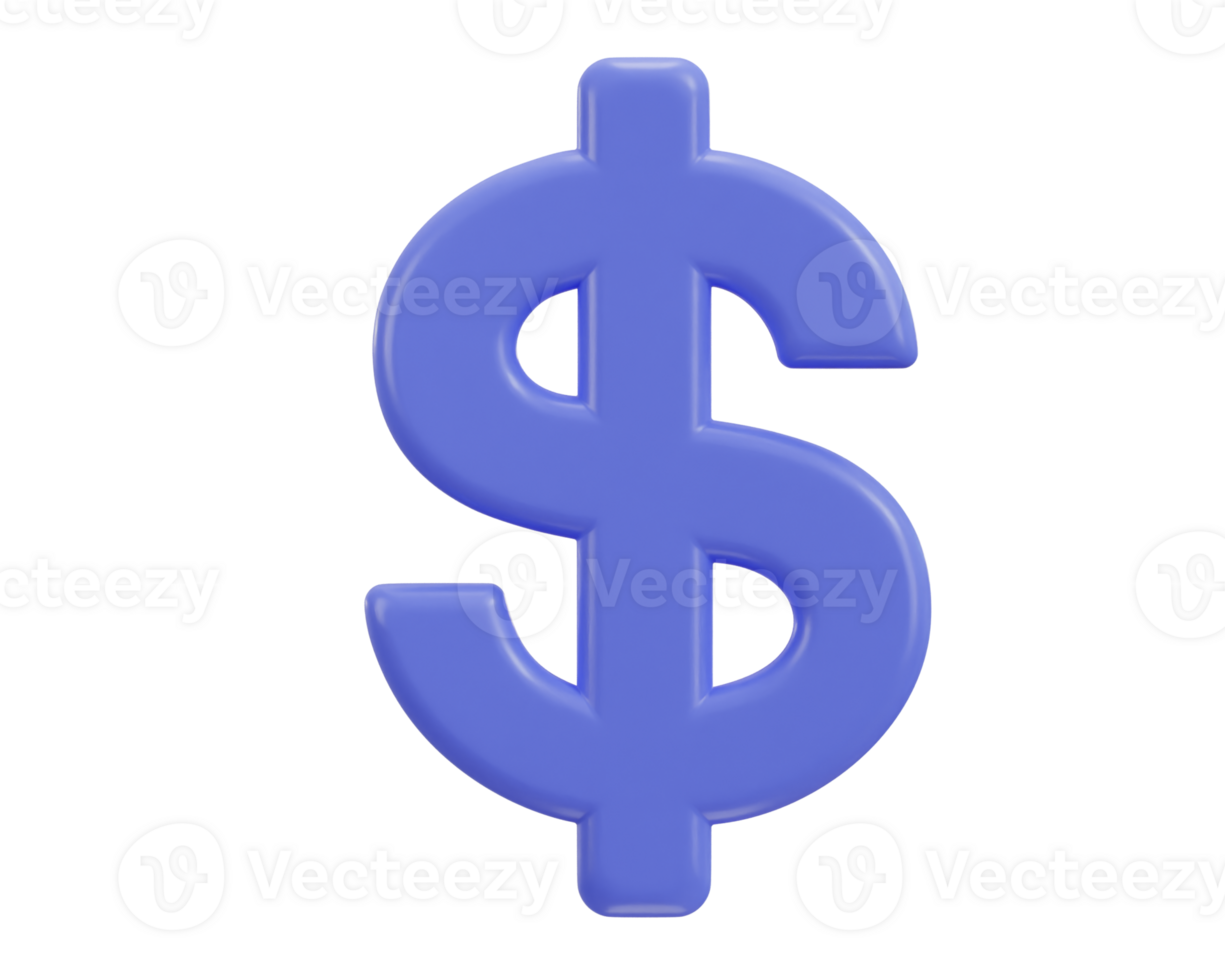 dollar icon 3d rendering illustration png