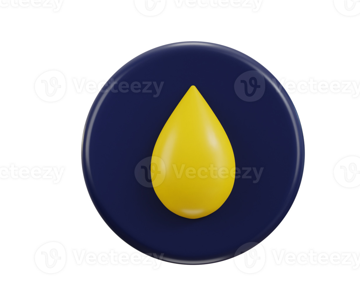 oil drop symbol of liquid oil 3d rendering icon illustration png