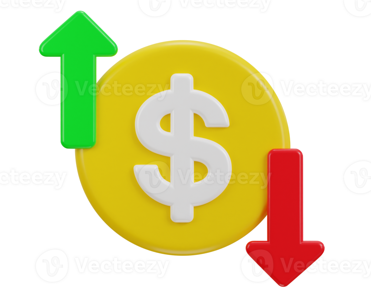 3d money transfer icon on digital currency symbol illustration png