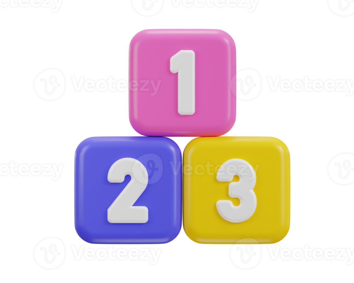 123 number blocks or cubes game design baby kid toys illustration png