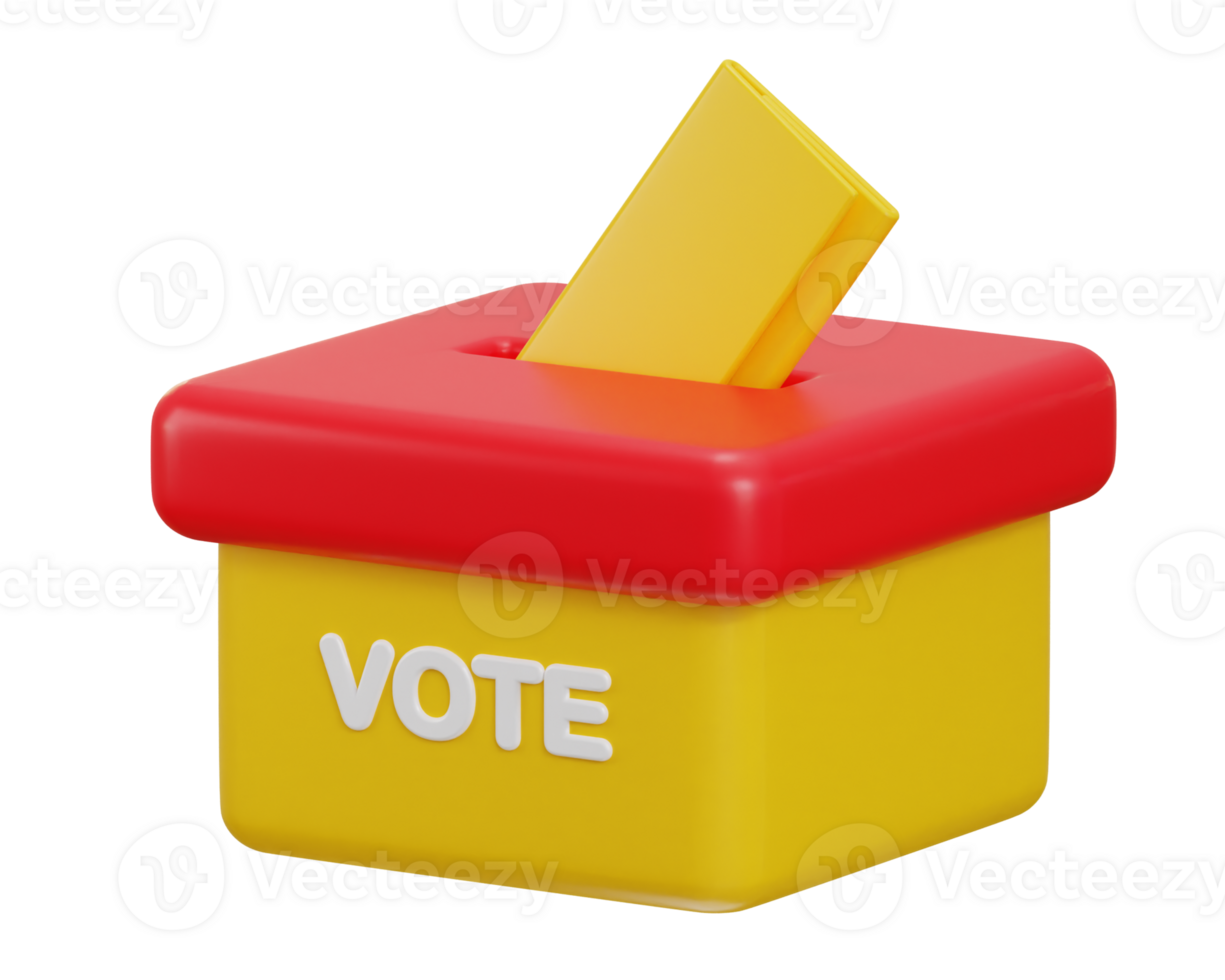 ballot box voting concept 3d icon illustration png