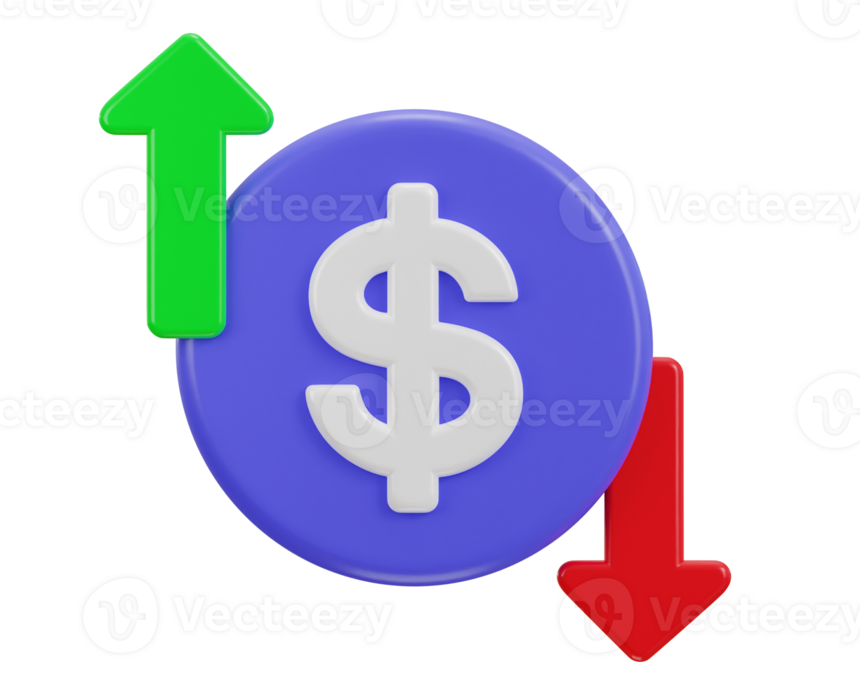 3d money transfer icon on digital currency symbol illustration png