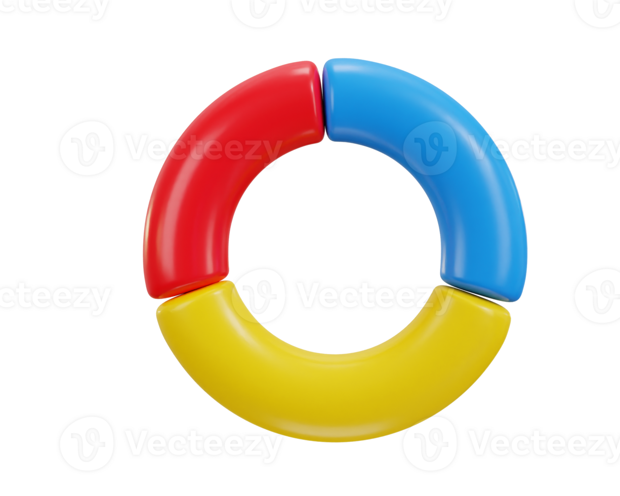 3d circle diagram pie chart on business financial report presentation statistics data report icon png