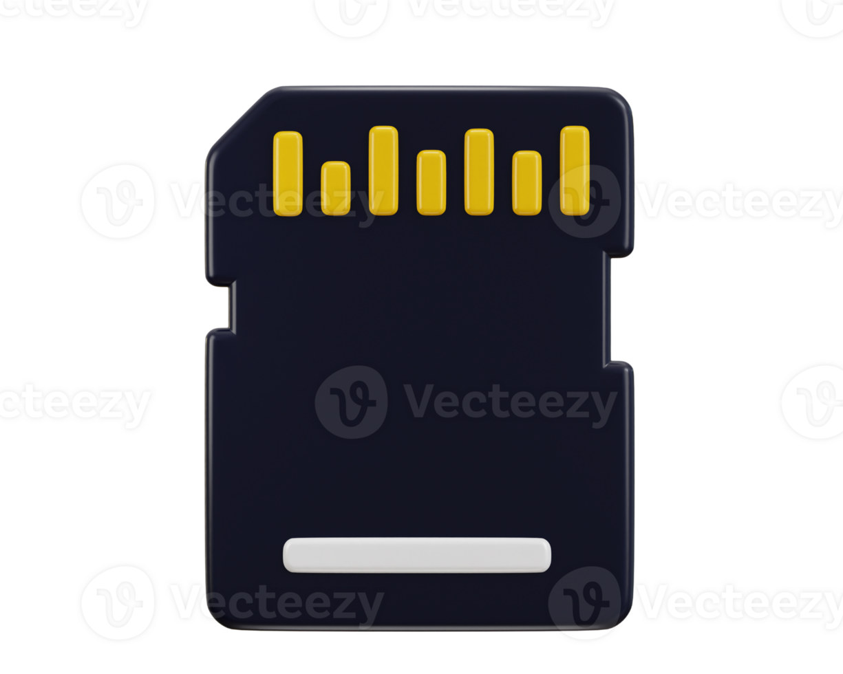 memory card icon 3d rendering illustration png