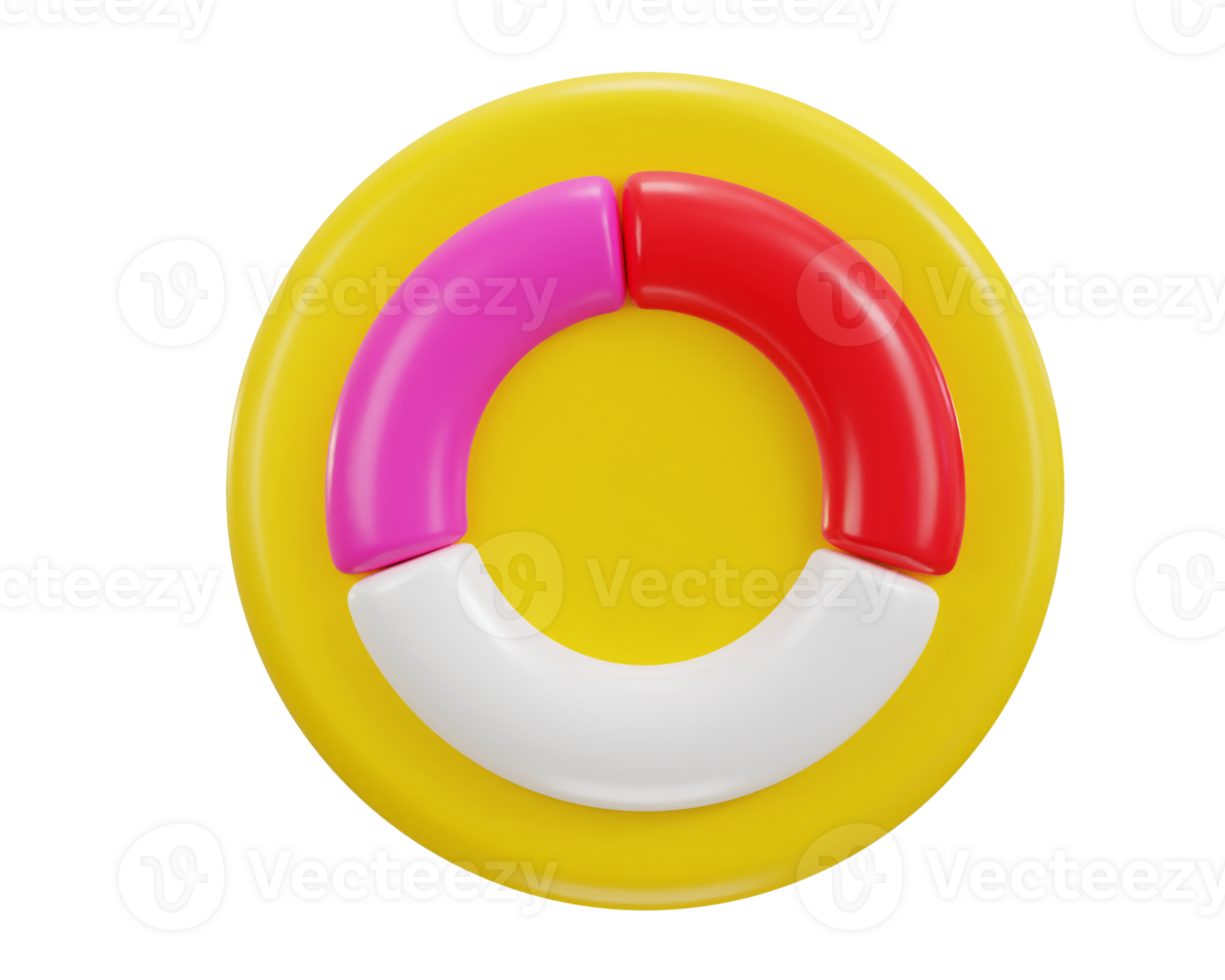 3d pie chart icon on business financial report illustration png