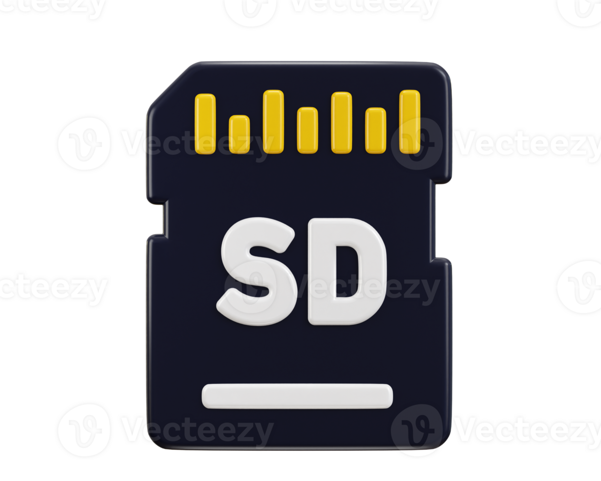 memory sd card icon 3d rendering illustration png