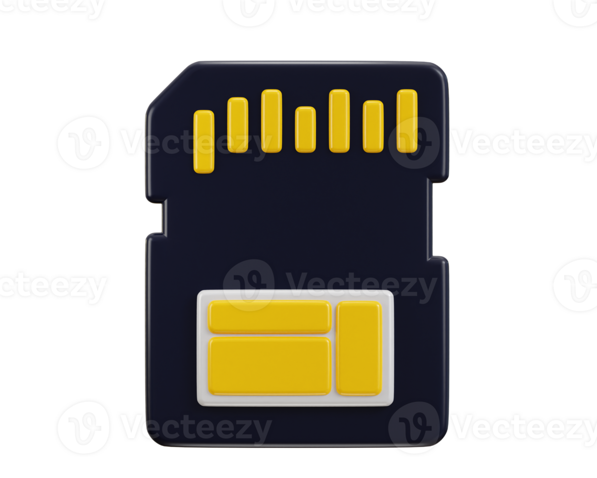 memory card icon 3d rendering illustration png