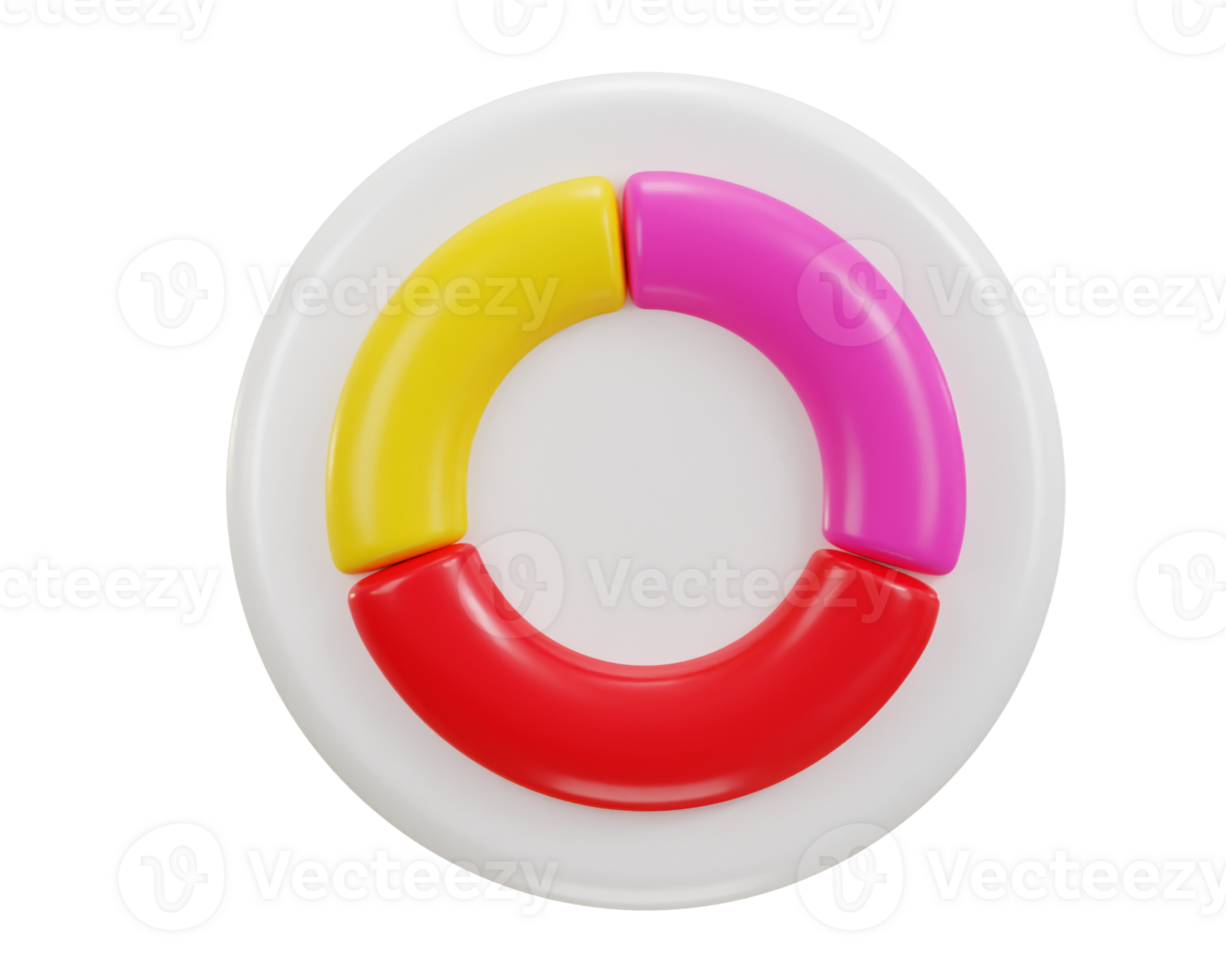 3d circle diagram pie chart on business financial report presentation statistics data report icon png