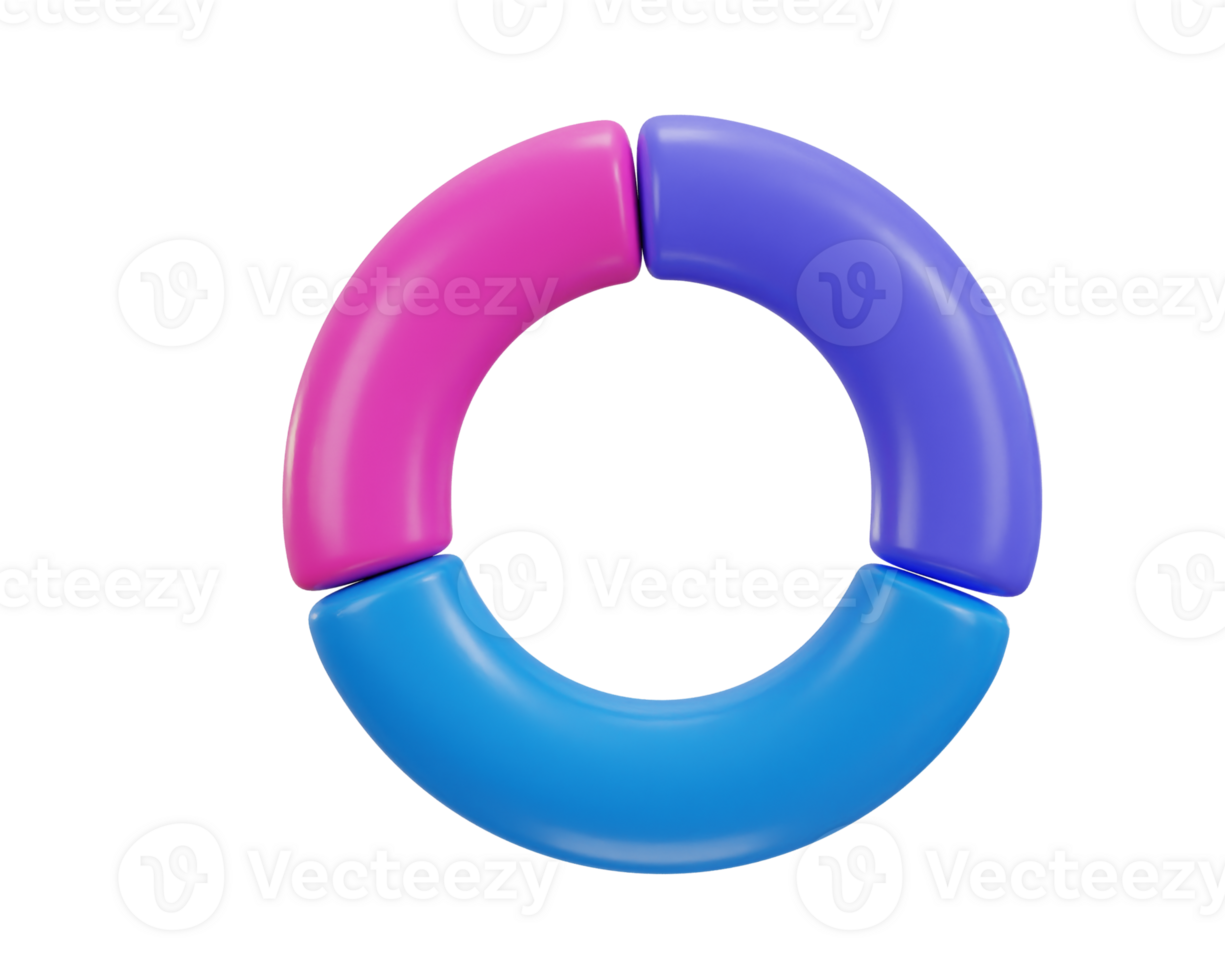 3d circle diagram pie chart on business financial report presentation statistics data report icon png