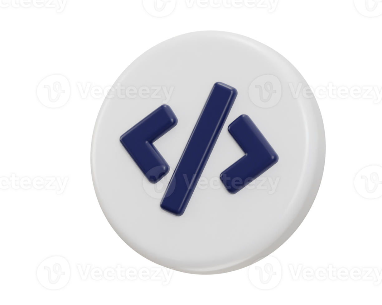 code icon 3d rendering illustration 47247861 PNG