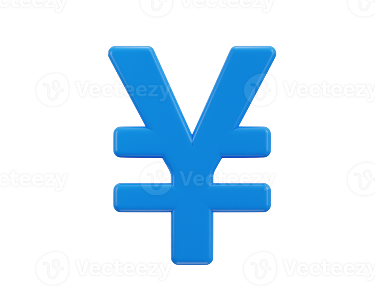 yen symbol 3d render png