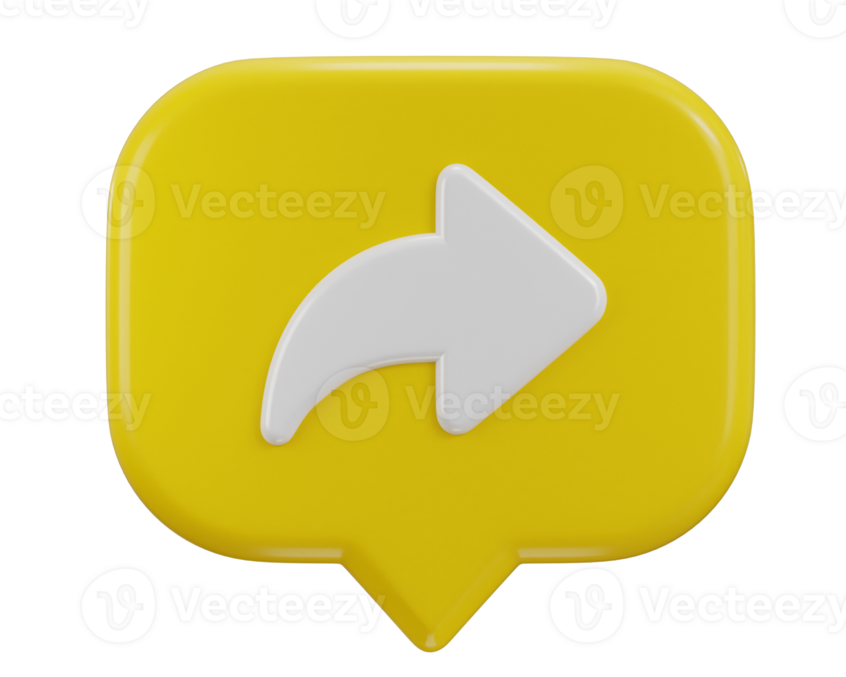 3d share icon with circle yellow button icon illustration png