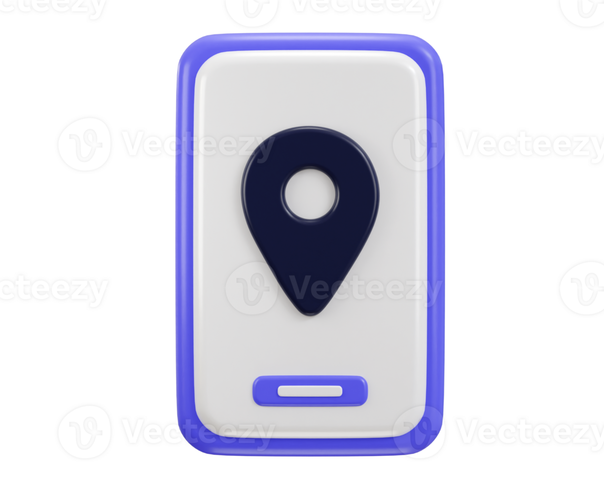 city map navigation on smartphone icon 3d render concept of geolocation icon illustration png