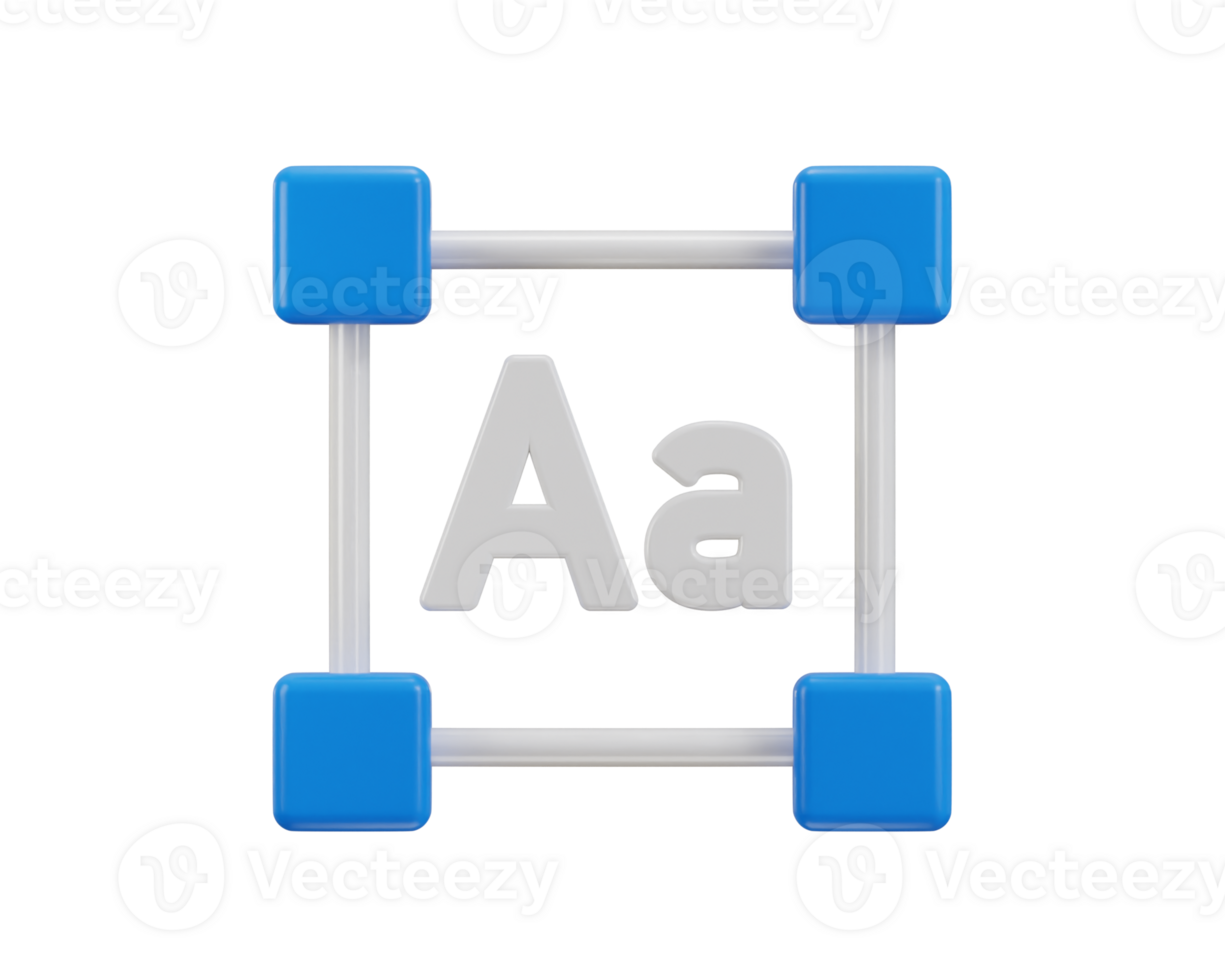 text tool icon 3d rendering illustration png