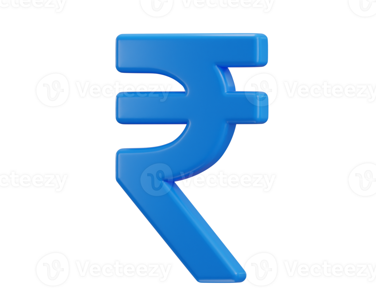 rupee coin icon 3d rendering illustration png