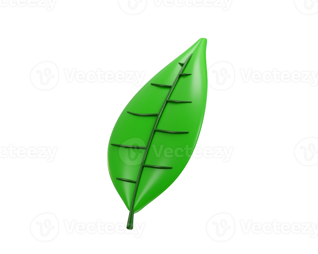 Leaf of tree. Ecology, bio and natural environment concept icon 3d render png