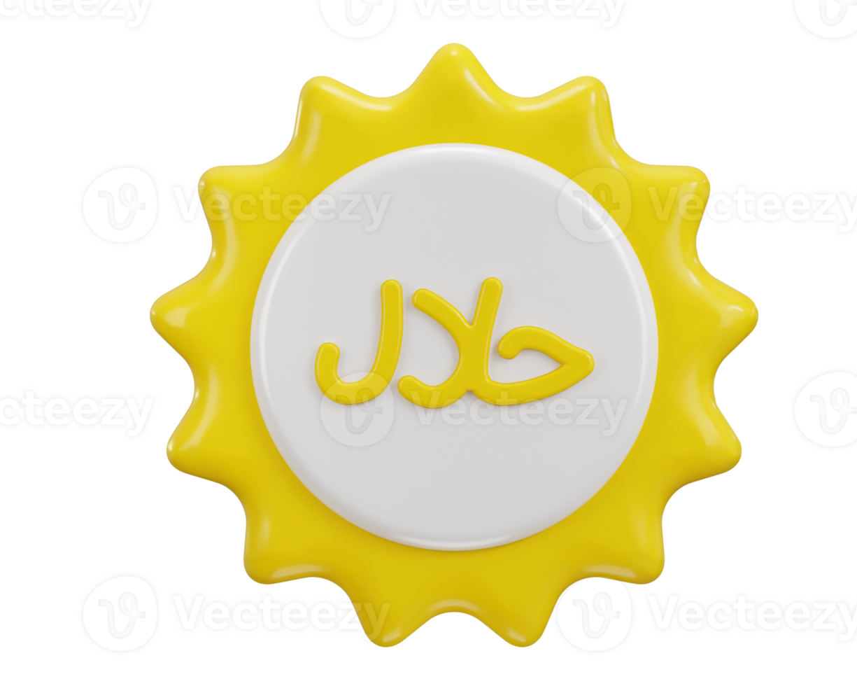 halal badge icon 3d render png