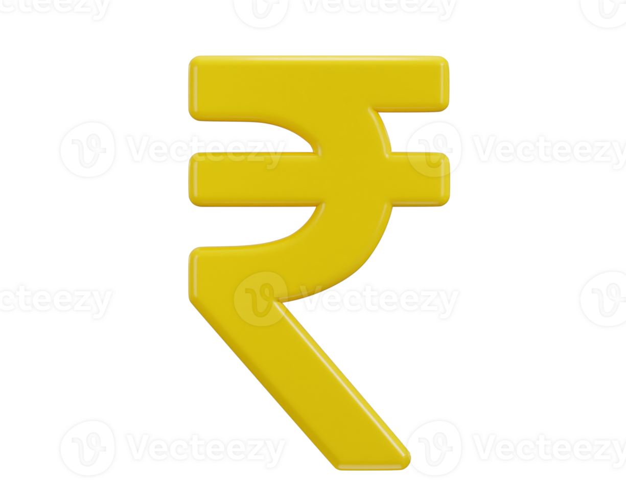 rupee coin icon 3d rendering illustration png