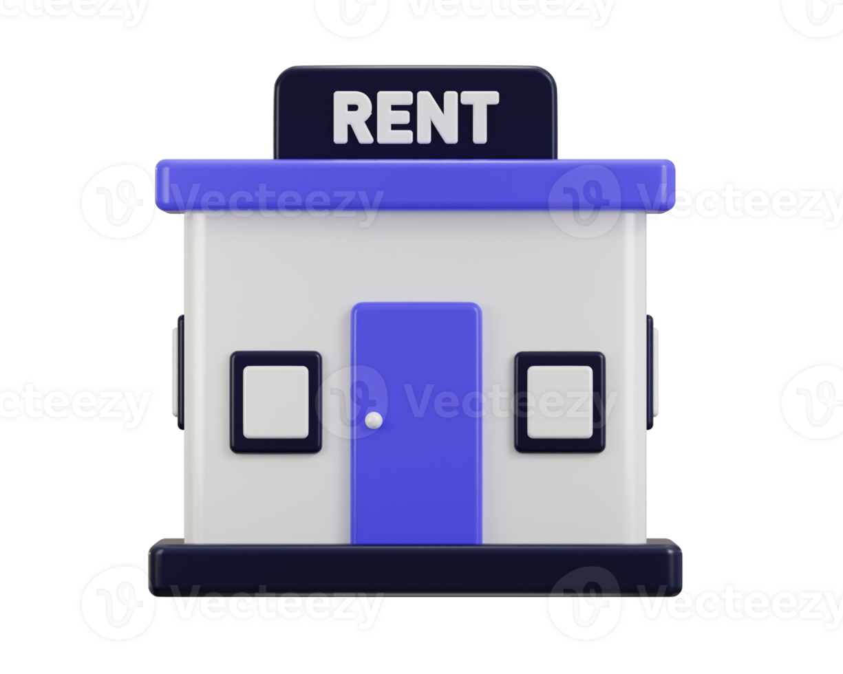 Home for rent icon 3d rendering illustration png