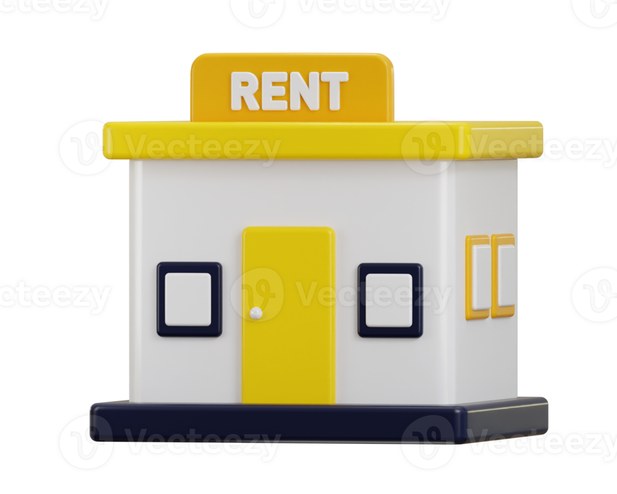 Home for rent icon 3d rendering illustration png