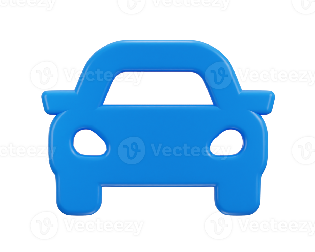 car icon 3d rendering illustration png