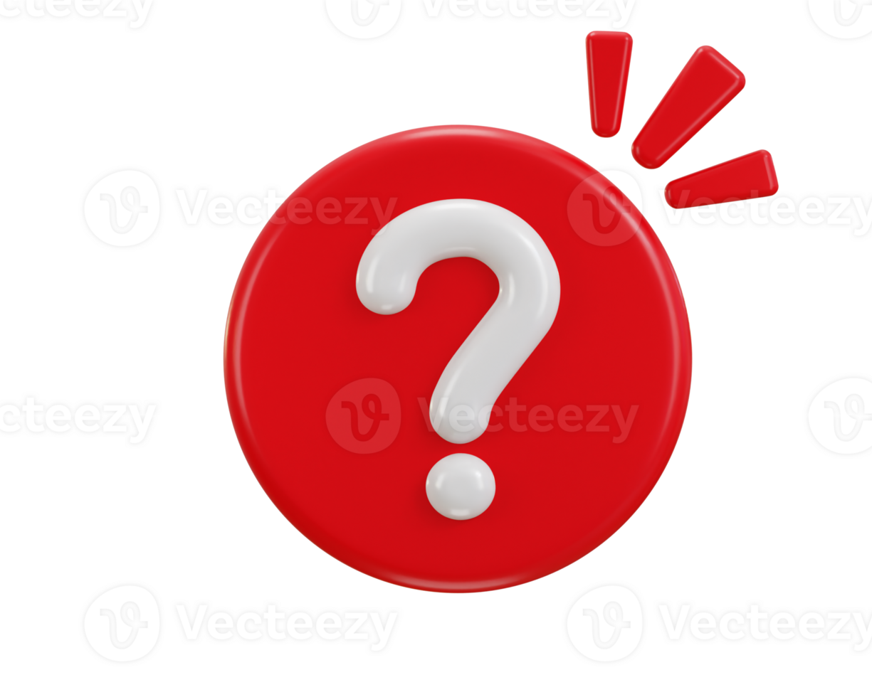 question mark icon on a asking a question icon 3d render png