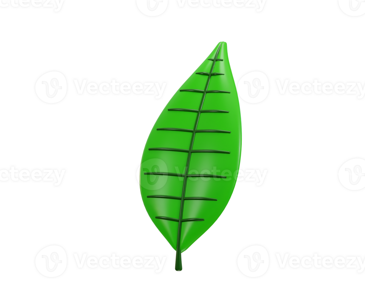 Leaf of tree. Ecology, bio and natural environment concept icon 3d render png