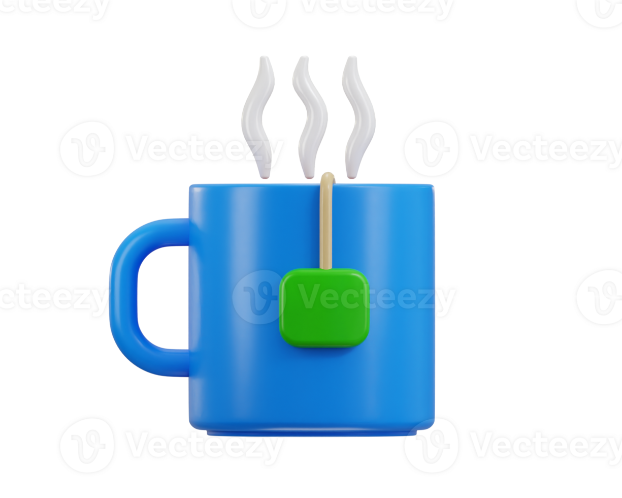hot coffee with a coffee cup icon 3d rendering illustration png