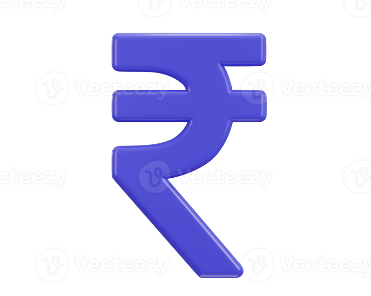rupee coin icon 3d rendering illustration png