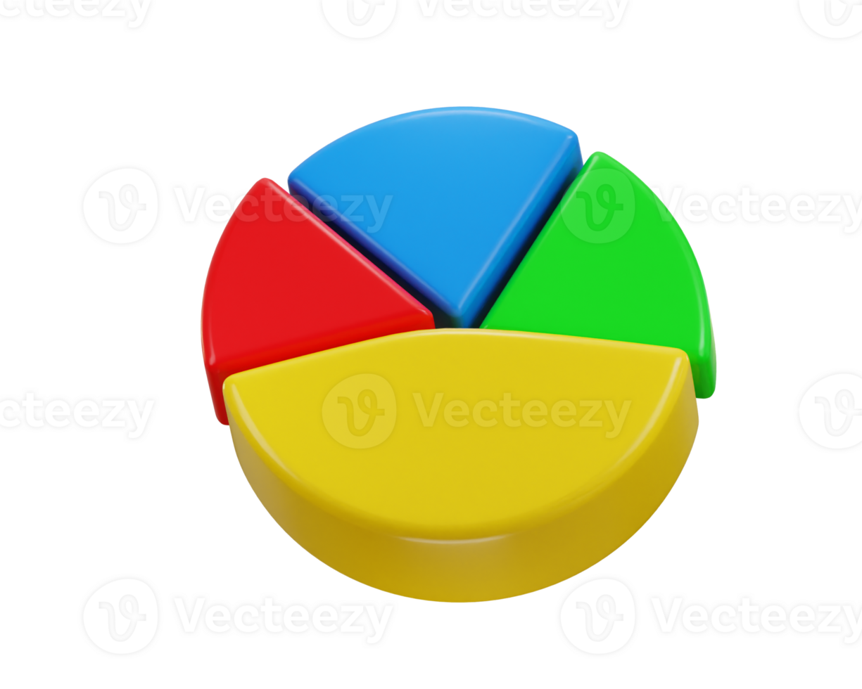 3d pie chart icon 3d illustration png