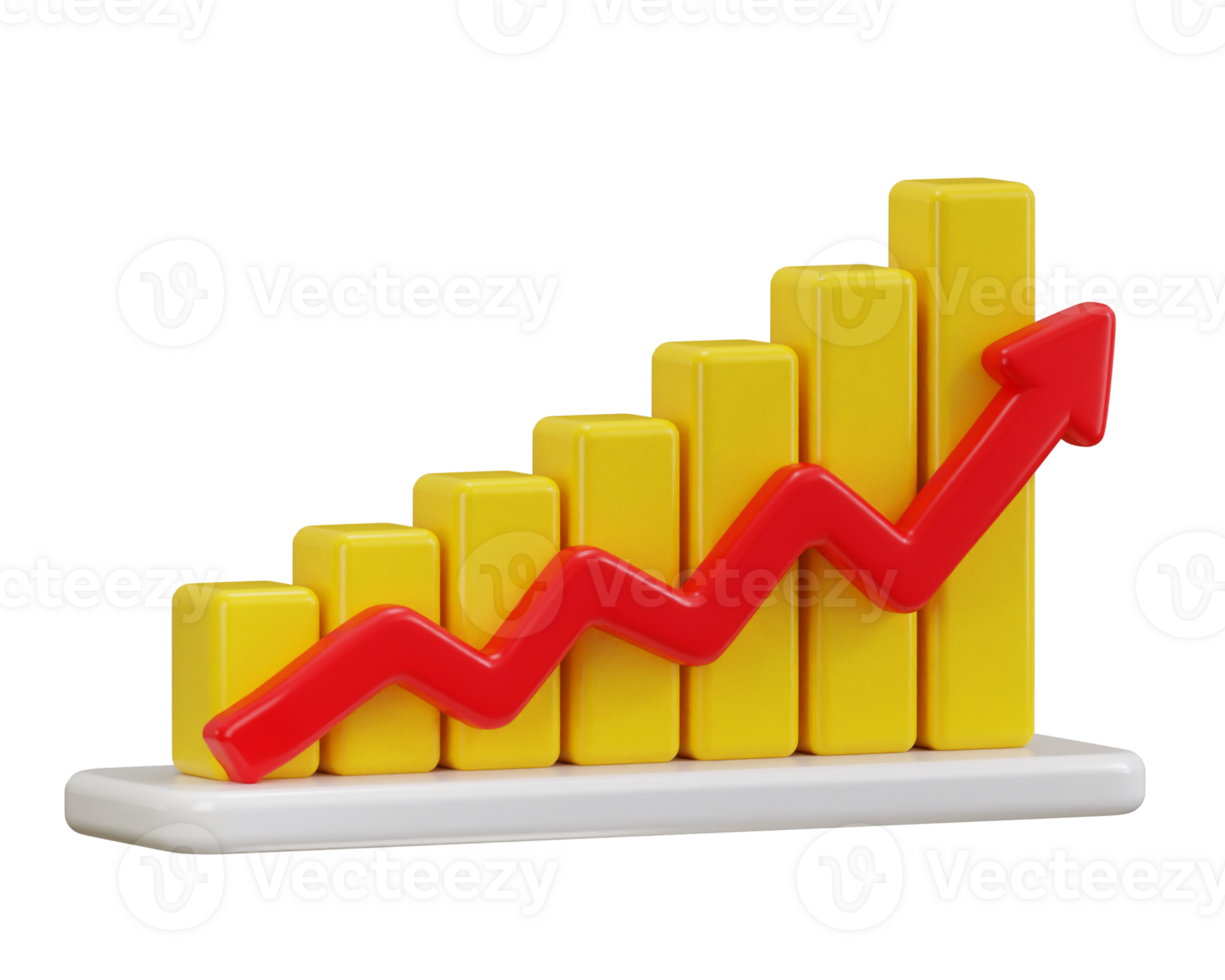 bar graph icon 3d render concept of business analytics icon illustration png
