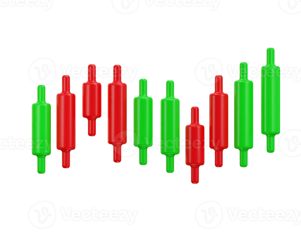 candlestick chart icon 3d rendering illustration png