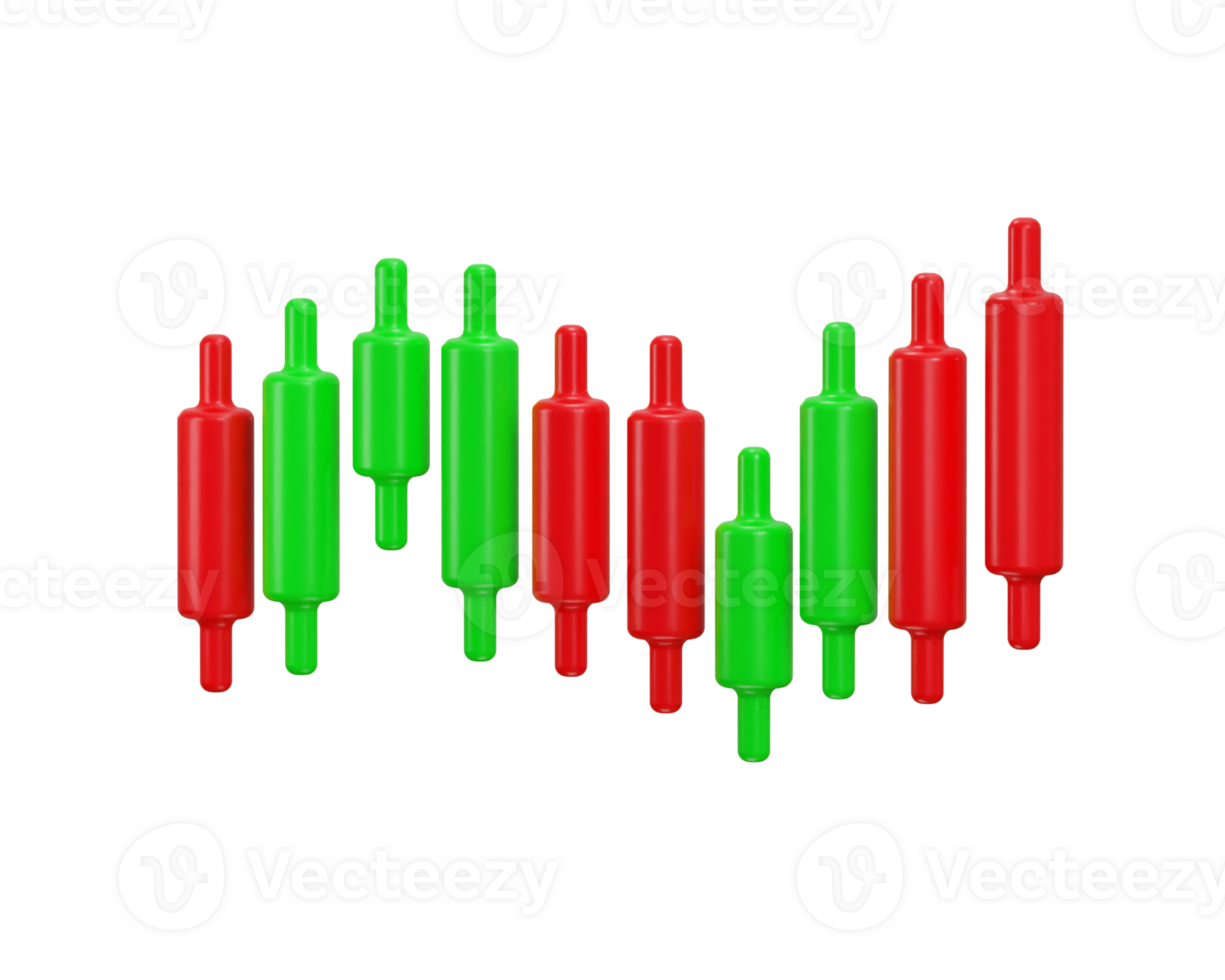 candlestick chart icon 3d rendering illustration png