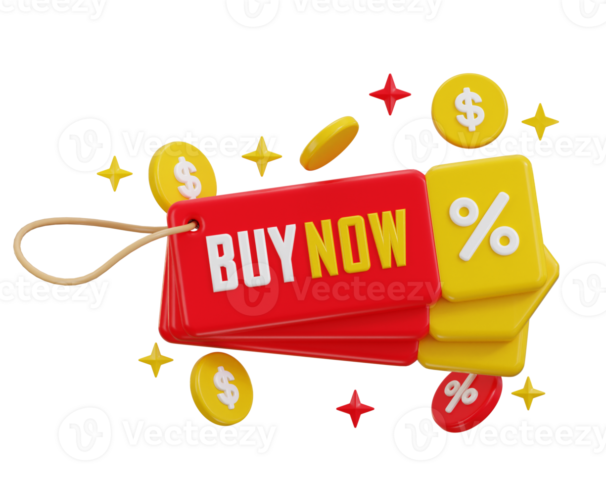 acquistare adesso testo con sconto percentuale etichetta icona 3d rendere concetto di sconto offrire etichetta 3d icona png