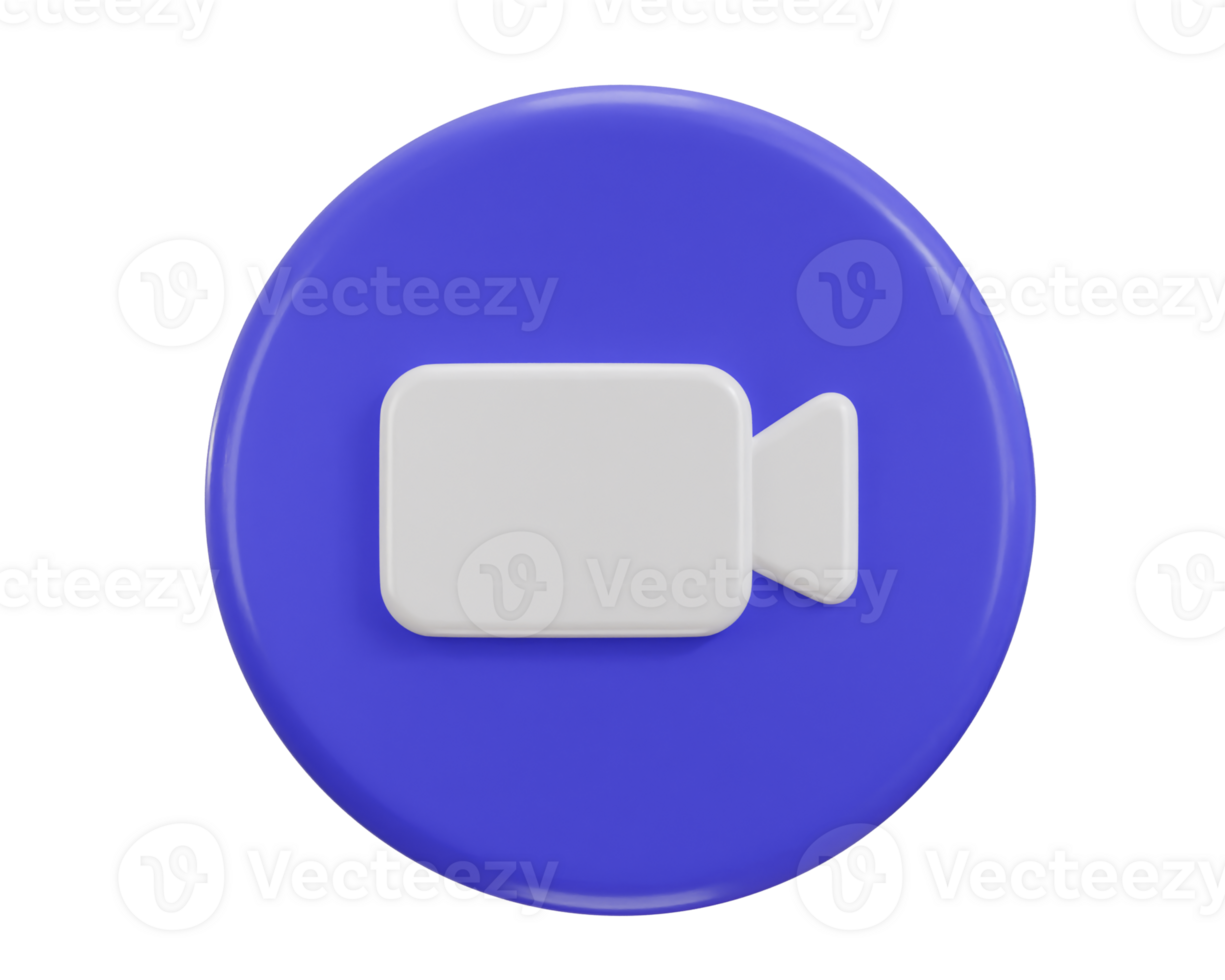 zoom call button icon 3d rendering illustration png