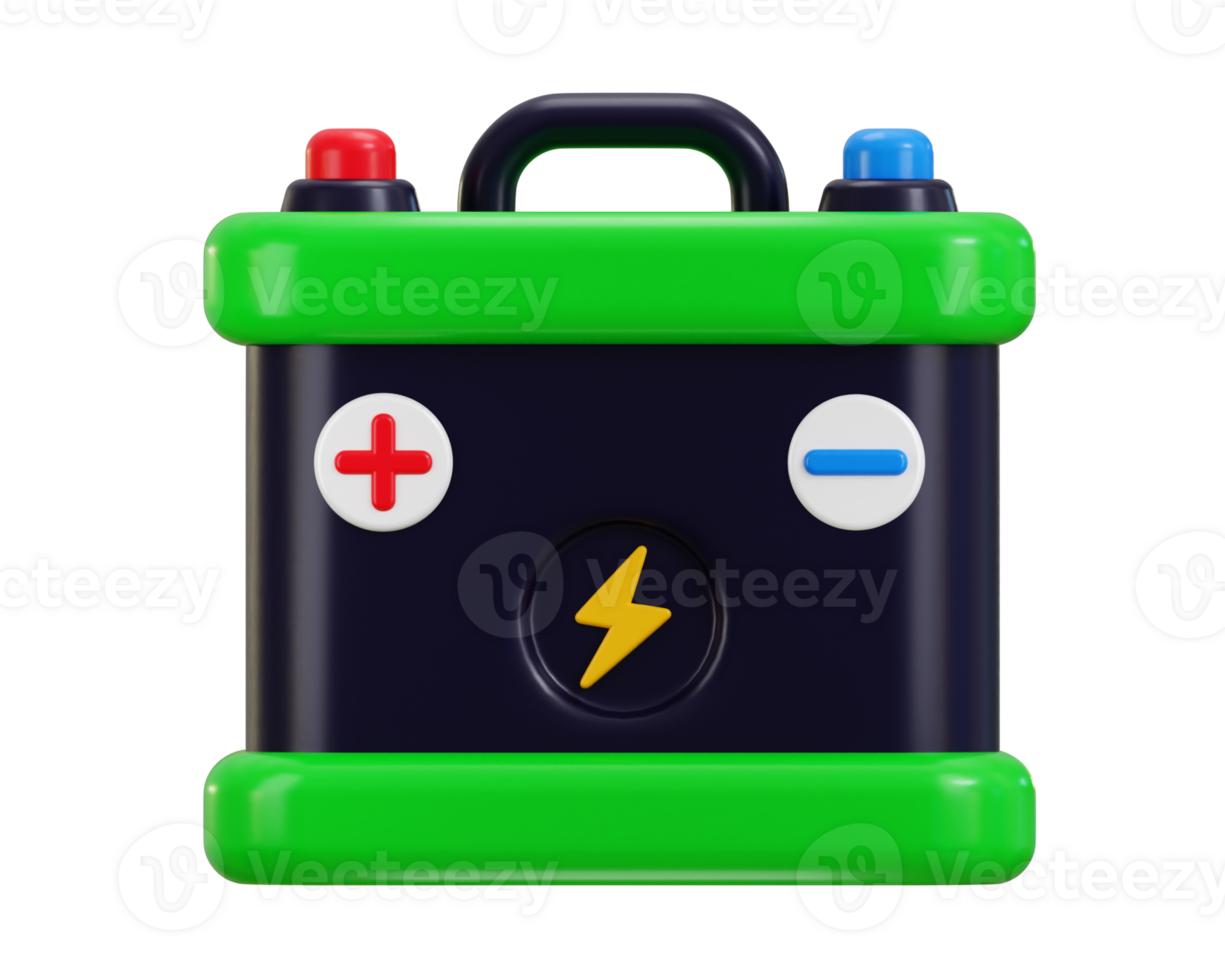 car battery icon 3d render png